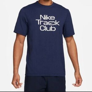 NWT Men’s Navy Nike DRI-FIT Track Club Short-Sleeve Shirt, Size XL